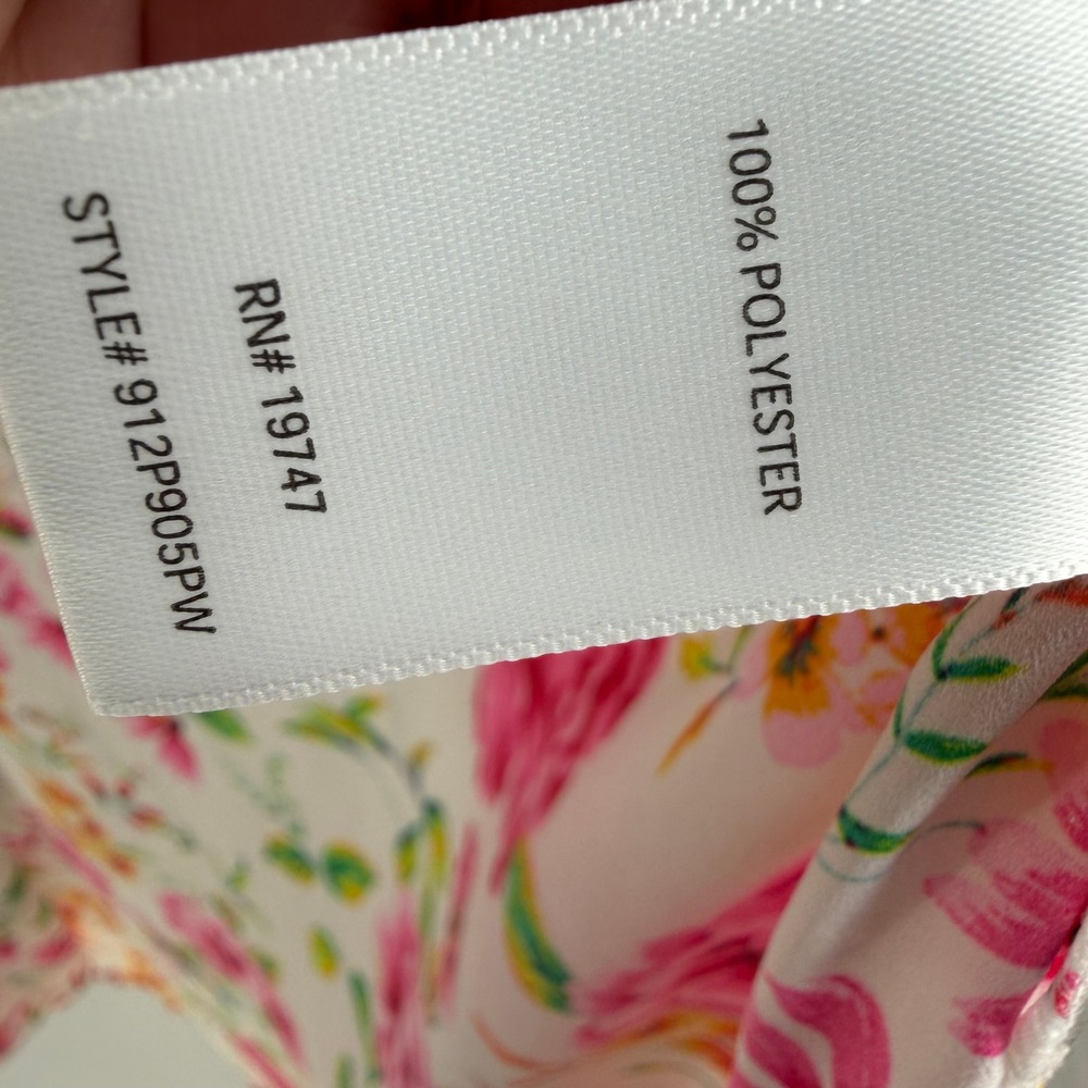 Pioneer Womans Duster Kimono Women‎ S/M White Pink Floral Bird Boho Shabby Chic - Picture 6 of 7